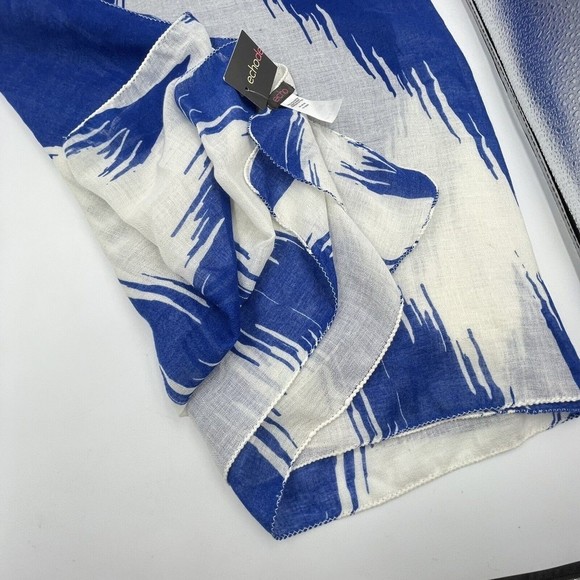 Echo Unisex Scarf Blue White 76 in X 40 In New - Picture 4 of 14